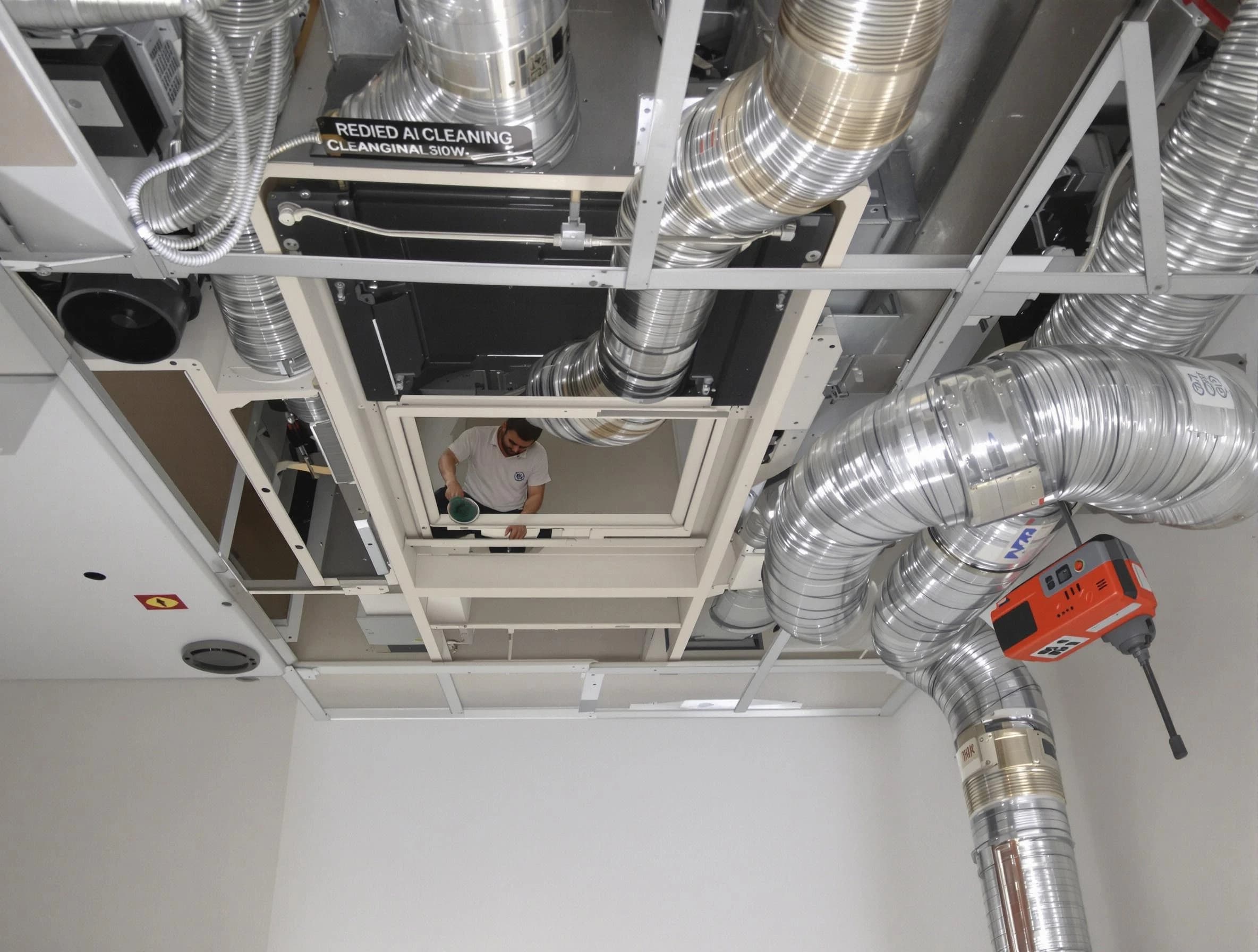 Moreno Valley Air Duct Cleaning technician performing detailed central duct system cleaning in Moreno Valley