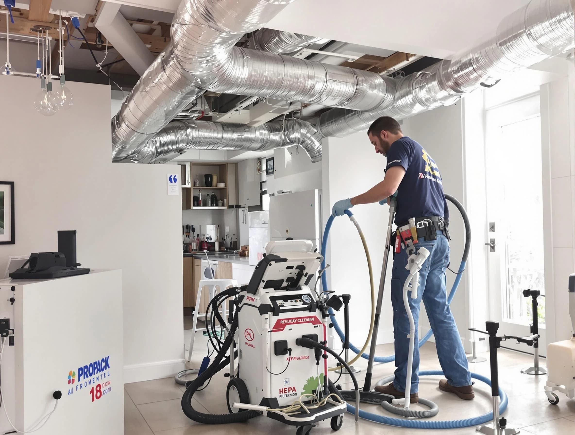 Moreno Valley Air Duct Cleaning technician performing advanced pure duct cleaning with specialized equipment in Moreno Valley